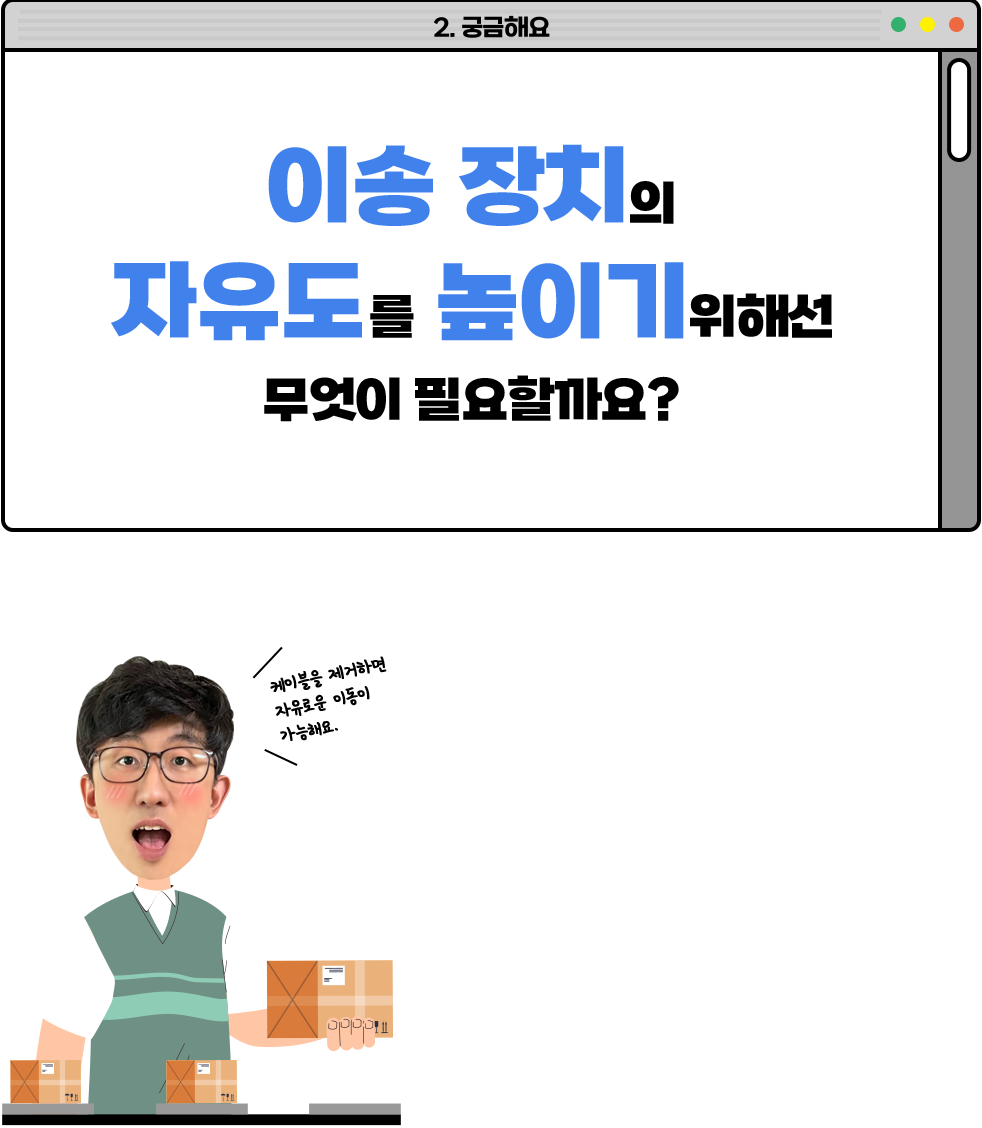 이송 장치의 자유도를 높이기 위해선 무엇이 필요할까요?